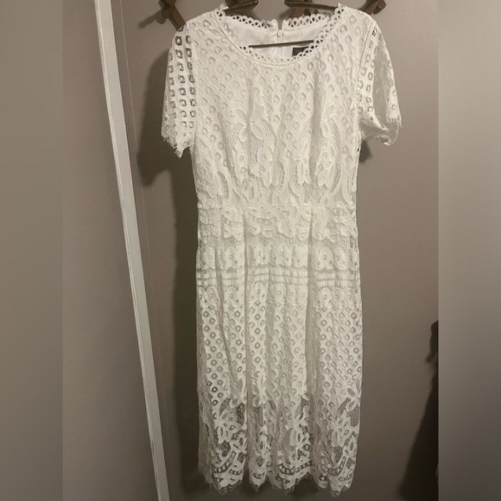 Celestial pure white eyelet and lace dress pure white super pretty and feminine